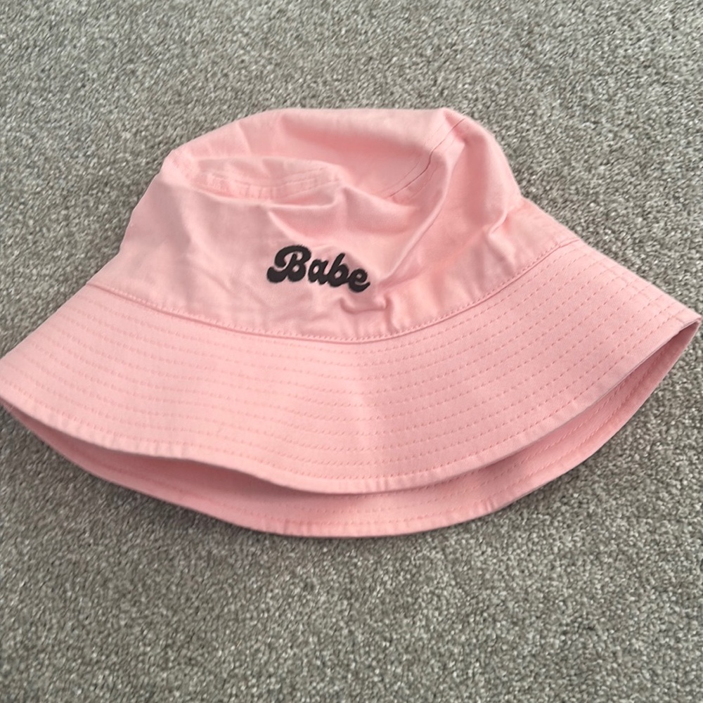 Babe Pink Embroidered Bucket hat